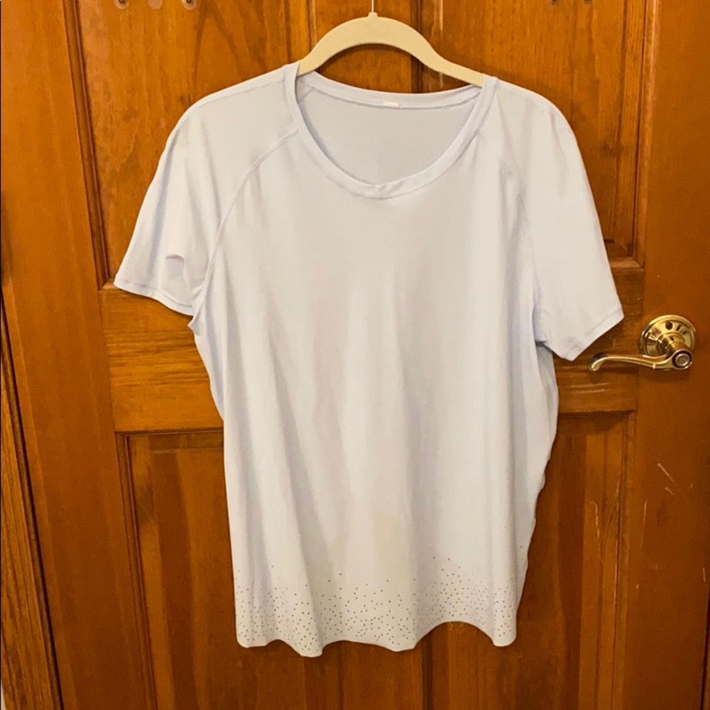 Light Blue Lululemon Flow Top